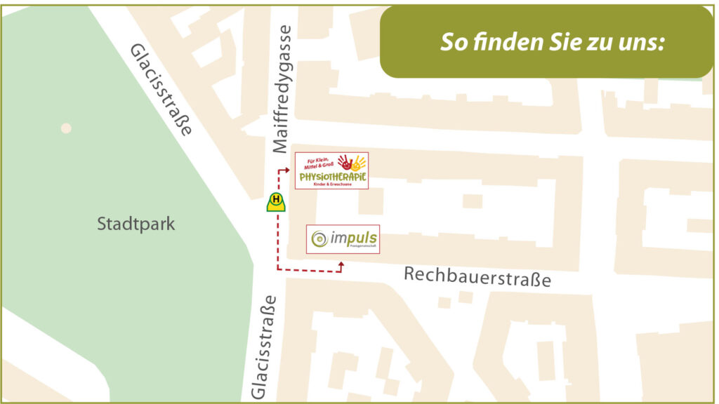Lageplan der Praxis Impuls in Graz